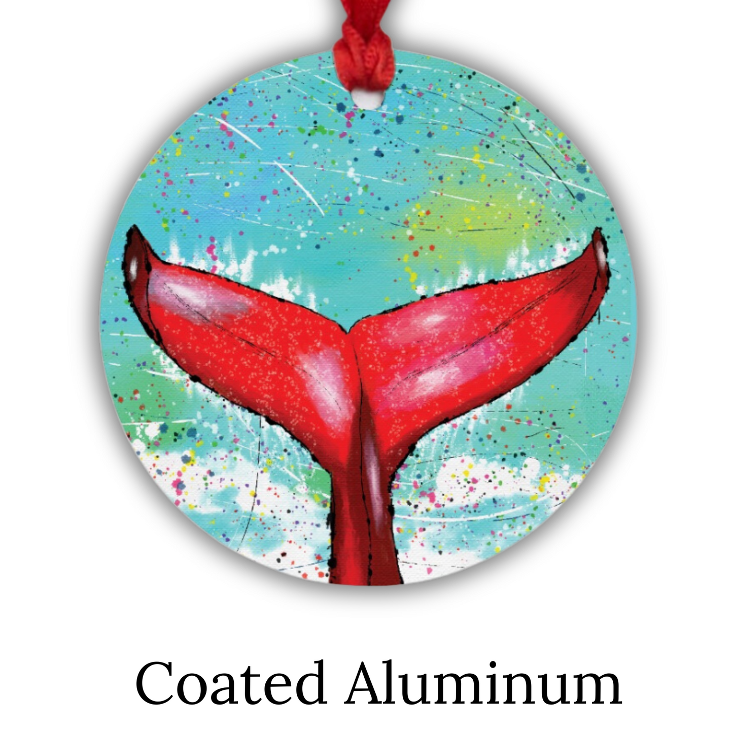 Whale Tail Ornament - One-Sided (Round)