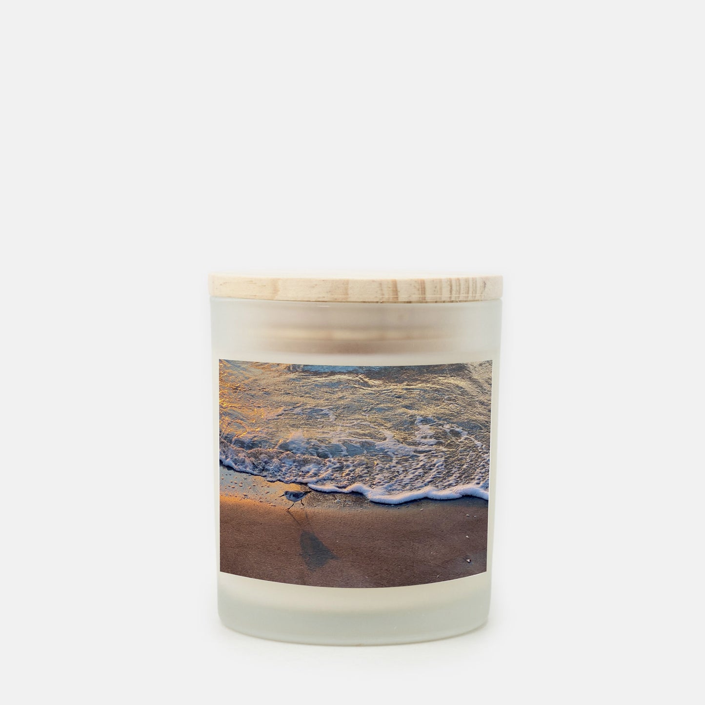 Sandpiper Sunset Candle Frosted Glass (Hand Poured 11 oz)