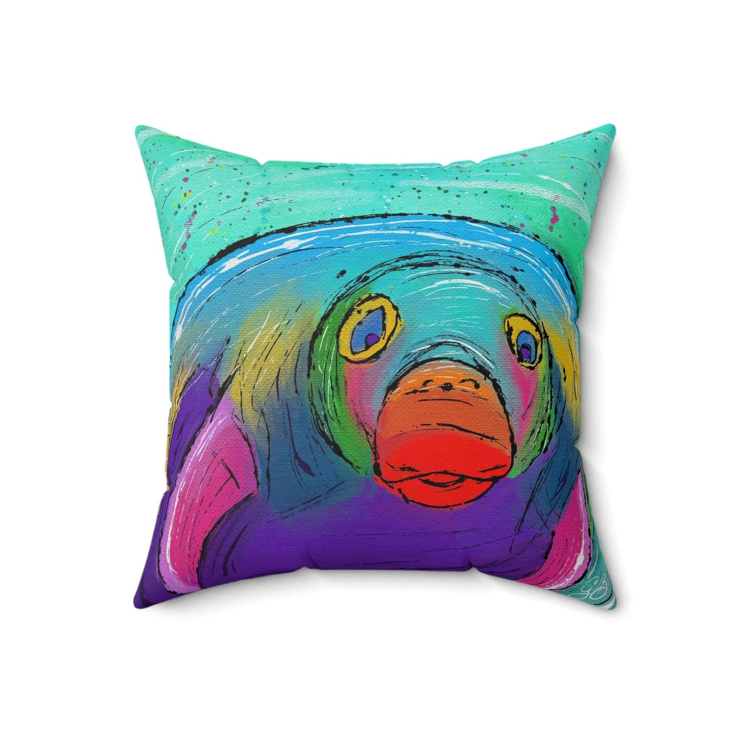 Manatee Square Pillow