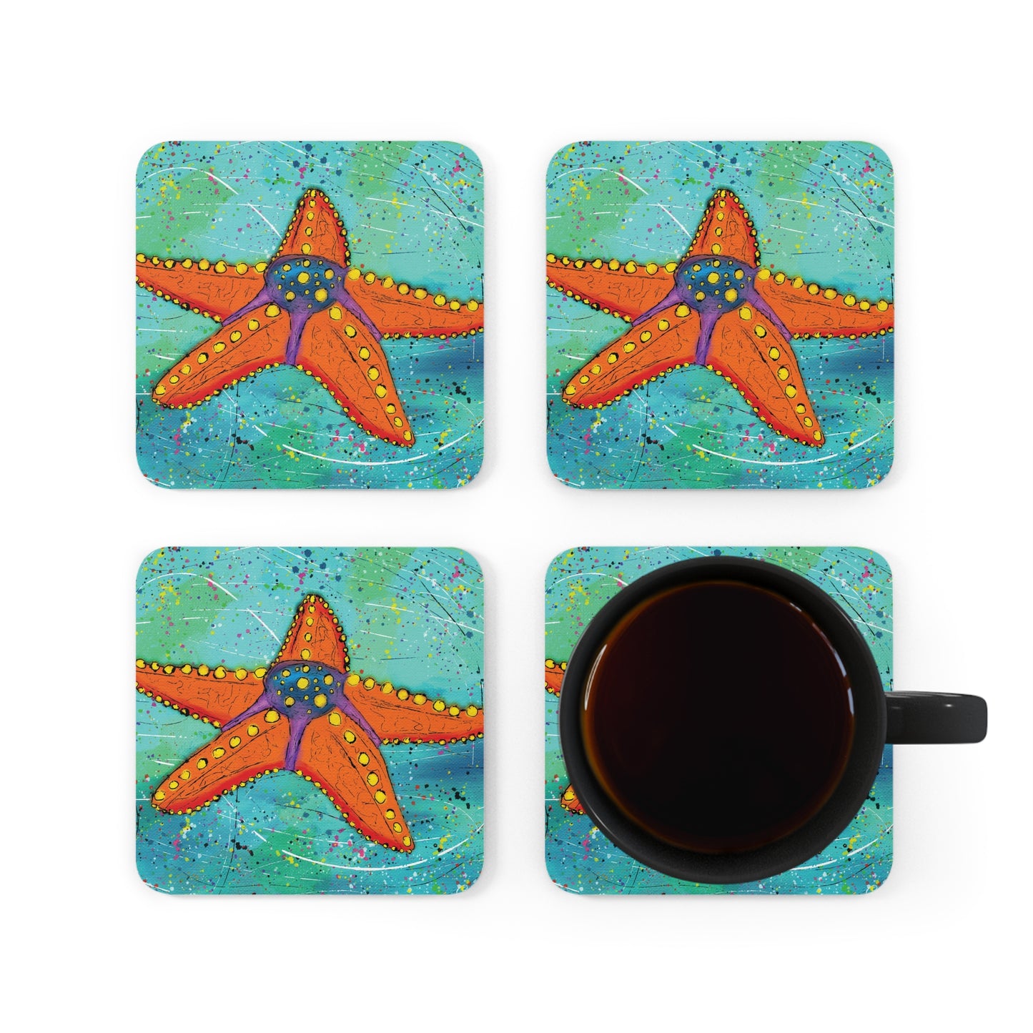 Starfish Coasters Set of 4 | Original Art Created by Gayle