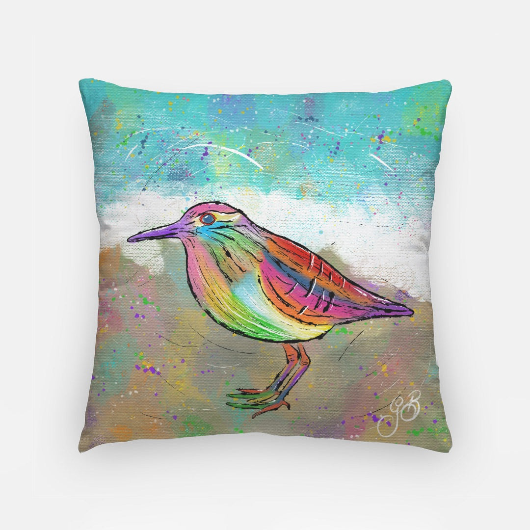 Flamingo Sandpiper Artisan Pillow Case 18 Inch