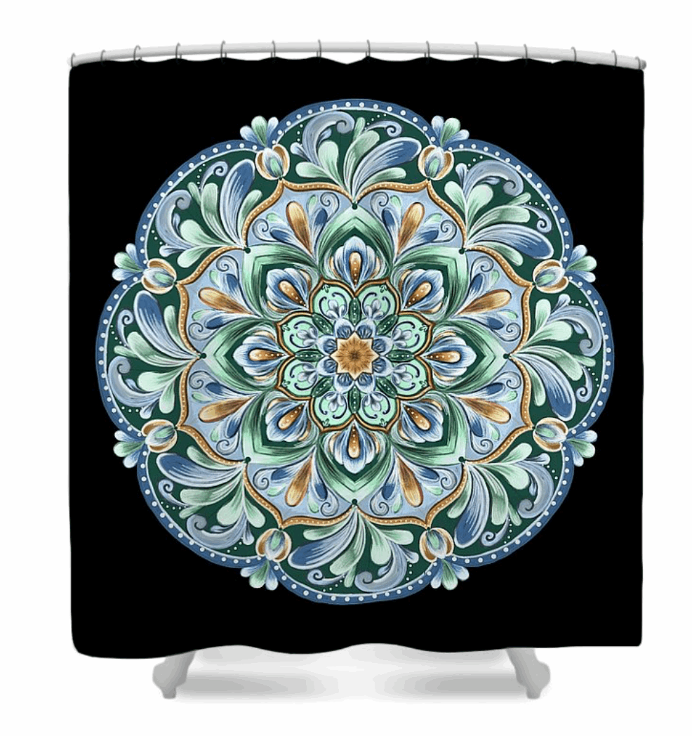 Calming Blue Mandala - Shower Curtain