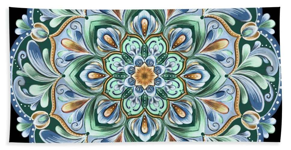 Calming Blue Mandala - Beach Towel