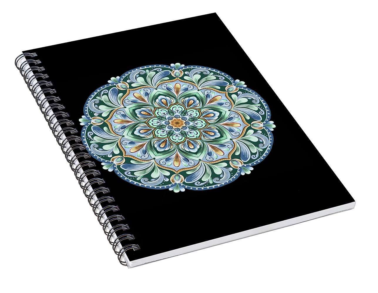 Calming Blue Mandala - Spiral Notebook