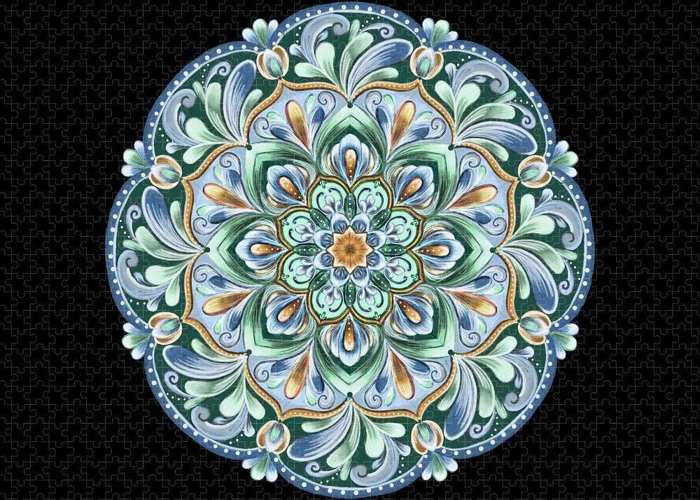 Calming Blue Mandala - Puzzle