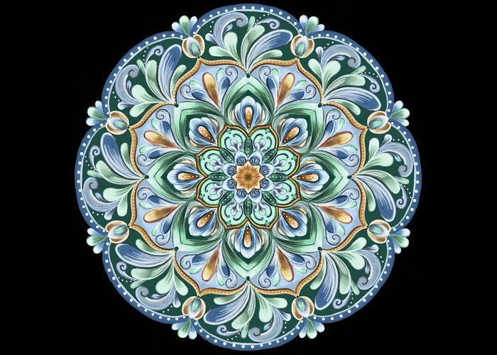 Calming Blue Mandala - Greeting Card