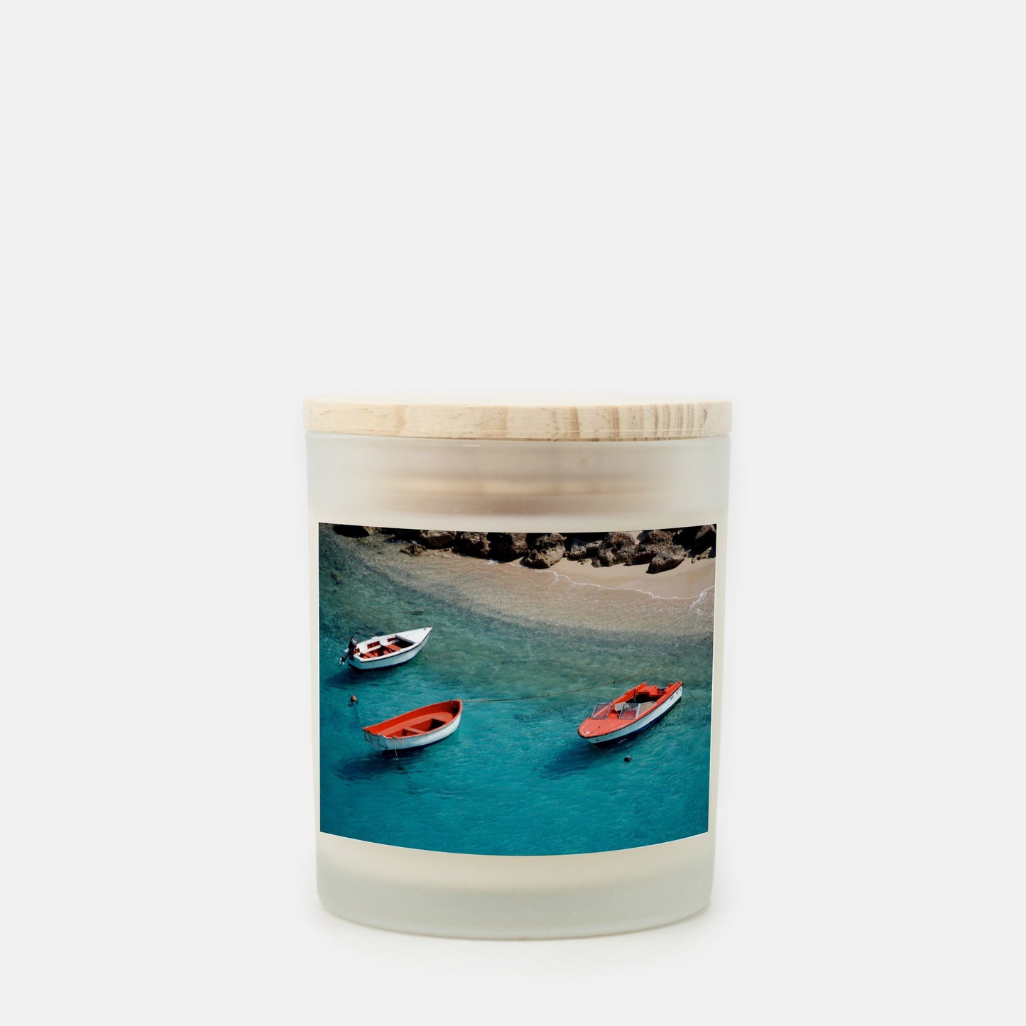 Boats of Bonaire Candle Frosted Glass (Hand Poured 11 oz)