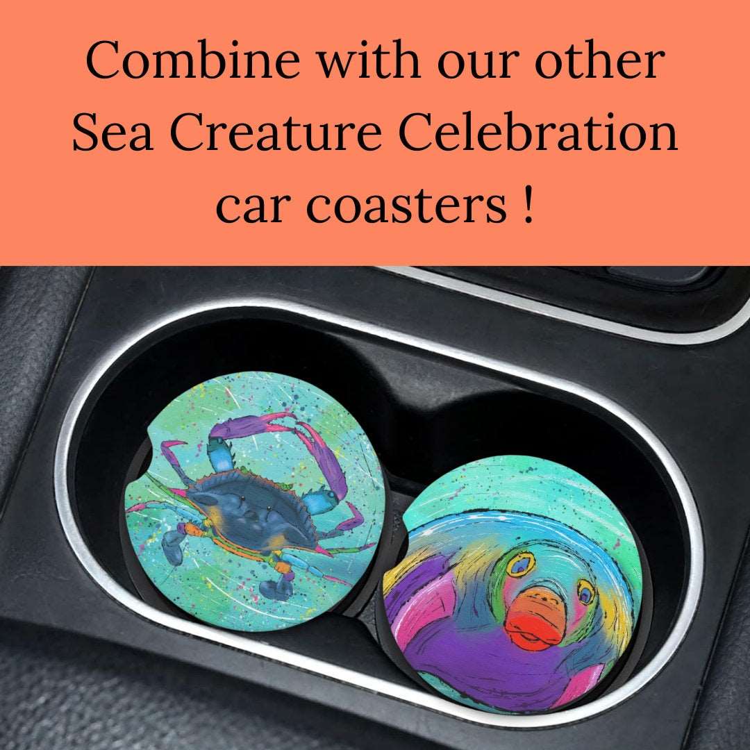 Manatee Sandstone Car Coaster | Design Created By Gayle