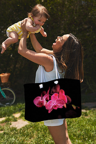 Orchid in Black - Weekender Tote Bag