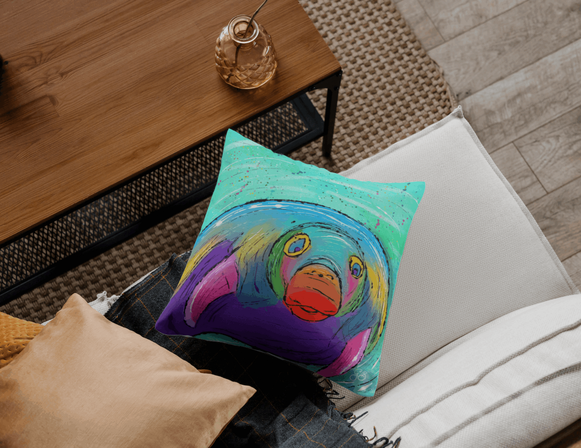 Manatee Square Pillow