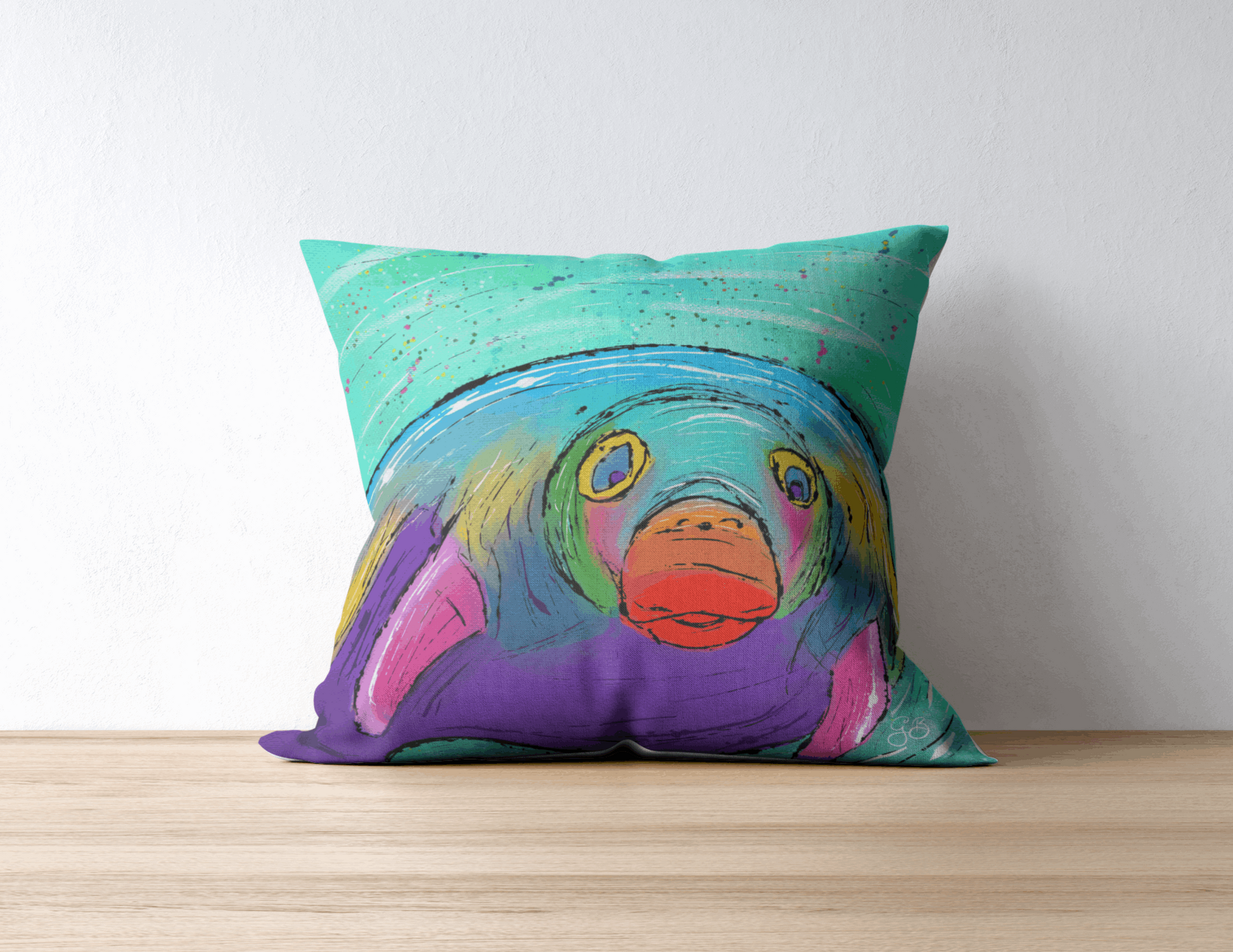 Manatee Square Pillow