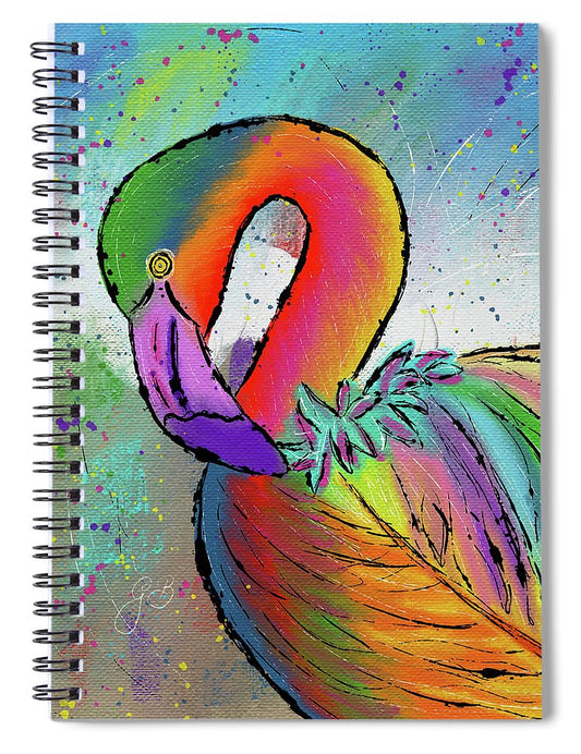 Flamingo Celebration - Spiral Notebook