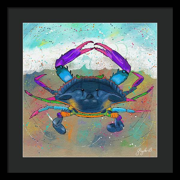 Blue Crab Beach Celebration - Framed Print