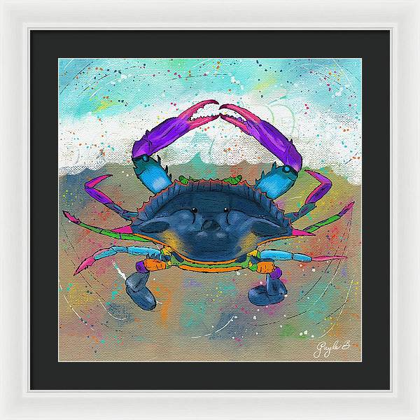 Blue Crab Beach Celebration - Framed Print