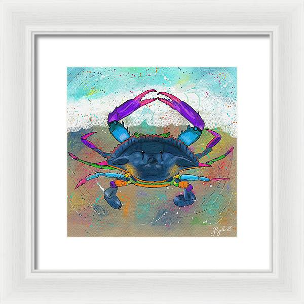 Blue Crab Beach Celebration - Framed Print