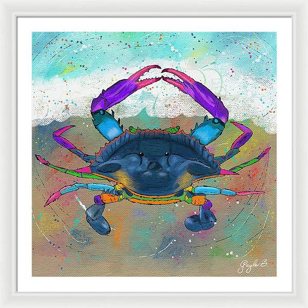 Blue Crab Beach Celebration - Framed Print