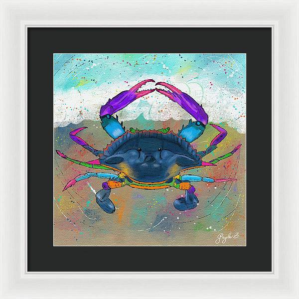 Blue Crab Beach Celebration - Framed Print