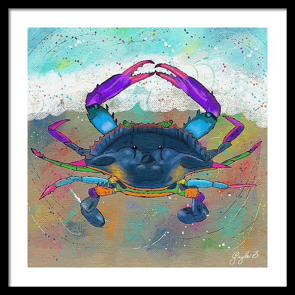 Blue Crab Beach Celebration - Framed Print