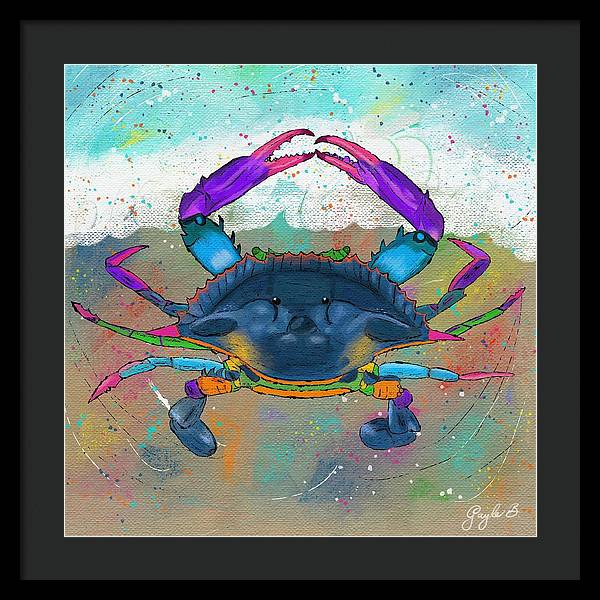 Blue Crab Beach Celebration - Framed Print