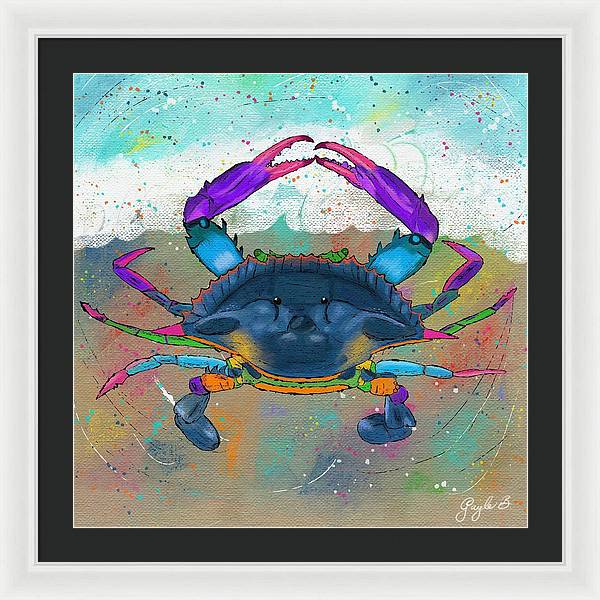 Blue Crab Beach Celebration - Framed Print