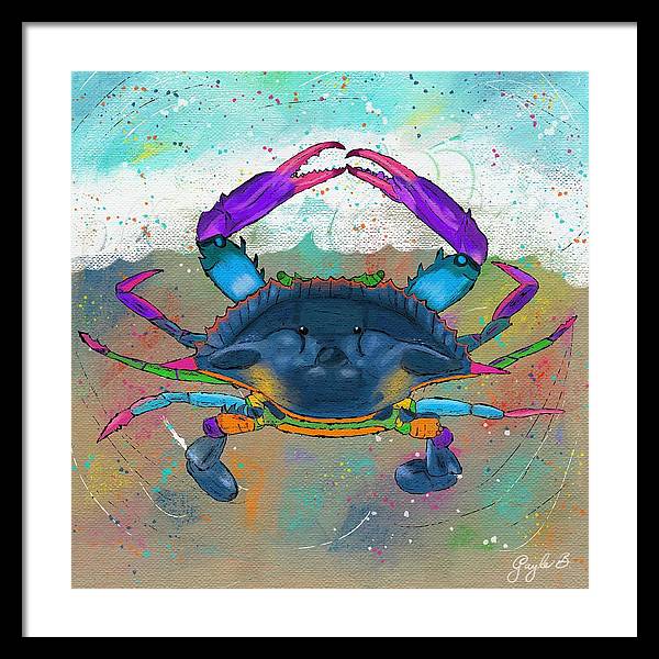 Blue Crab Beach Celebration - Framed Print