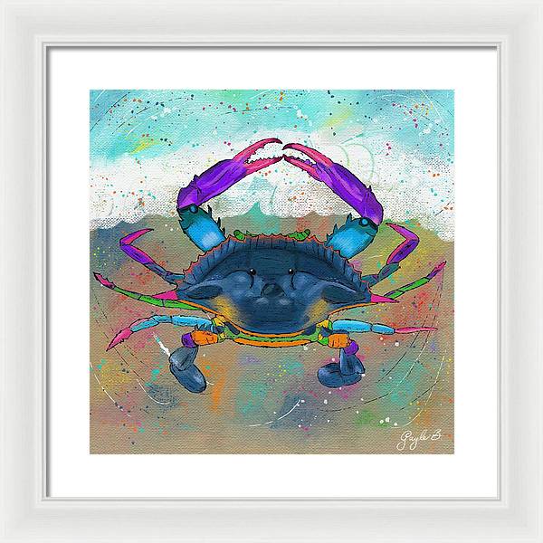 Blue Crab Beach Celebration - Framed Print