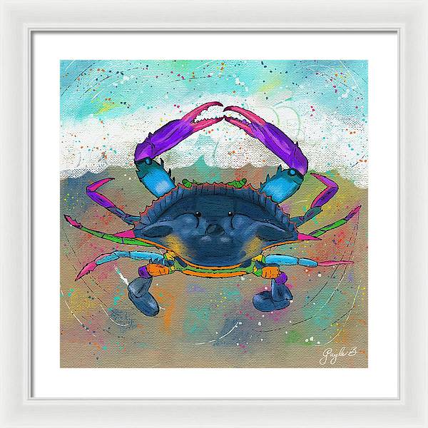 Blue Crab Beach Celebration - Framed Print