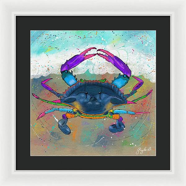 Blue Crab Beach Celebration - Framed Print