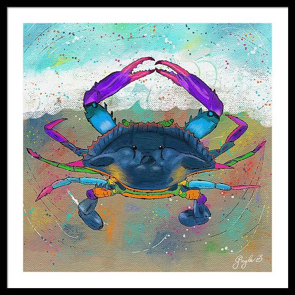 Blue Crab Beach Celebration - Framed Print