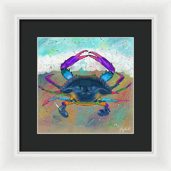 Blue Crab Beach Celebration - Framed Print