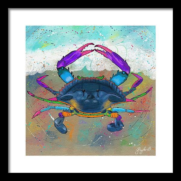 Blue Crab Beach Celebration - Framed Print