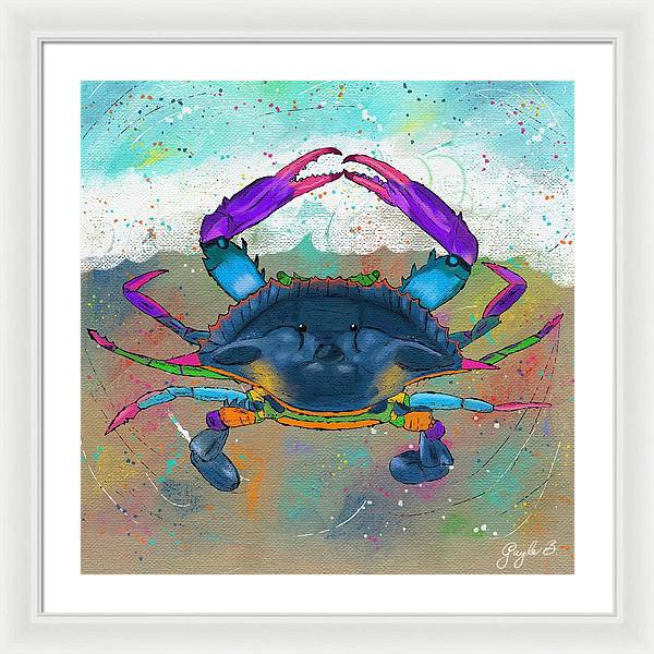 Blue Crab Beach Celebration - Framed Print