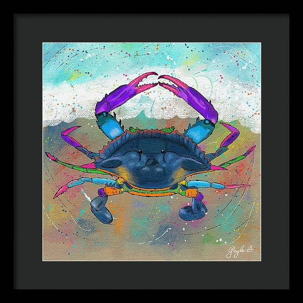 Blue Crab Beach Celebration - Framed Print