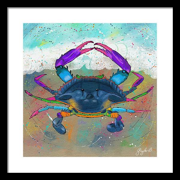 Blue Crab Beach Celebration - Framed Print