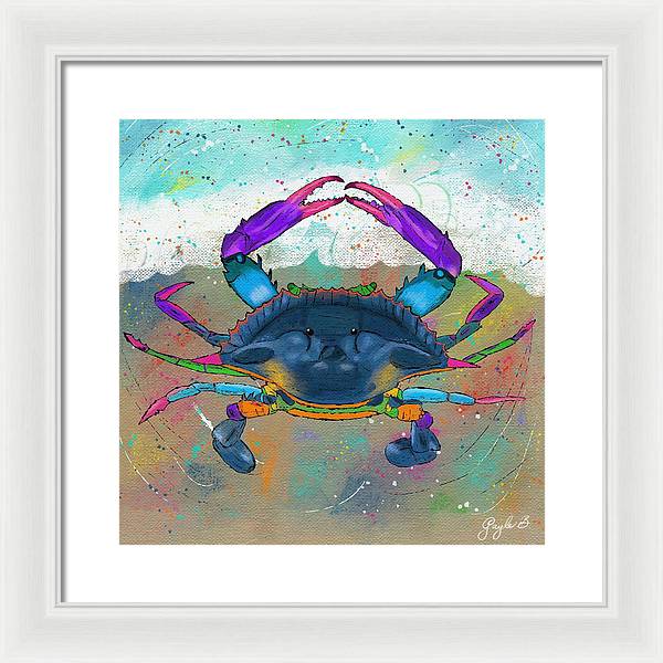 Blue Crab Beach Celebration - Framed Print