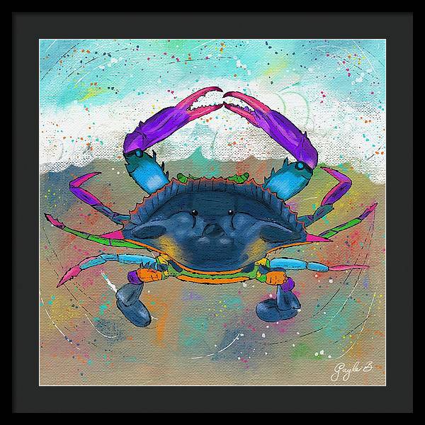 Blue Crab Beach Celebration - Framed Print