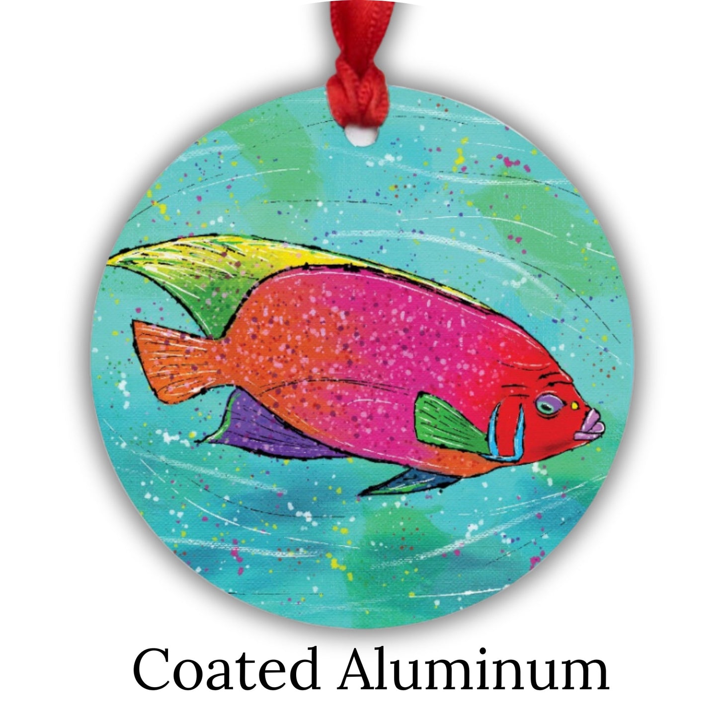 Pink Fish Ornament - One-Sided (Round)