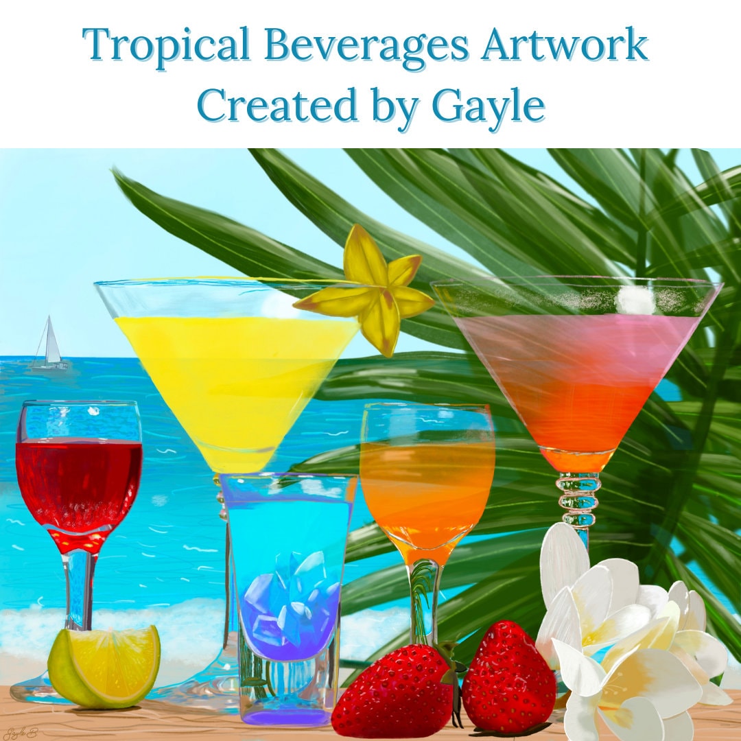Tropical Wine Tote Canvas (Double)