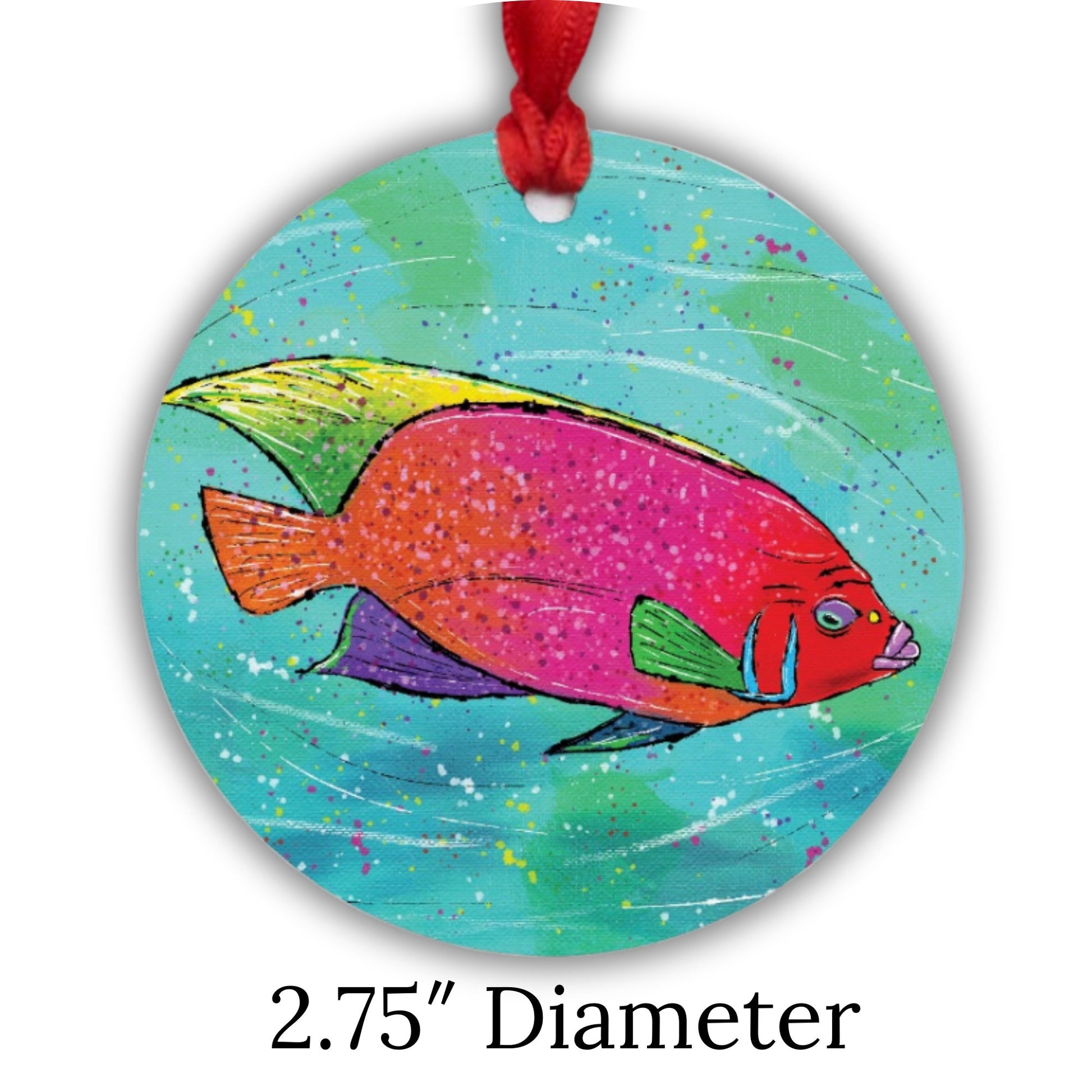 Pink Fish Ornament - One-Sided (Round)