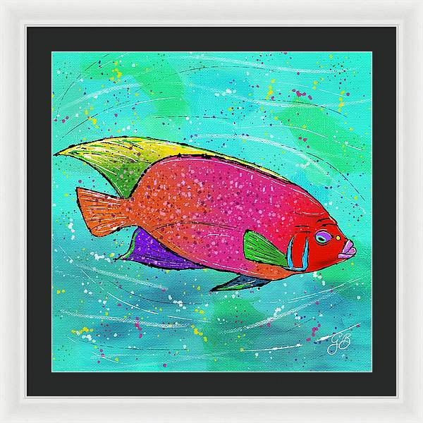 Pink Fish Celebration - Framed Print