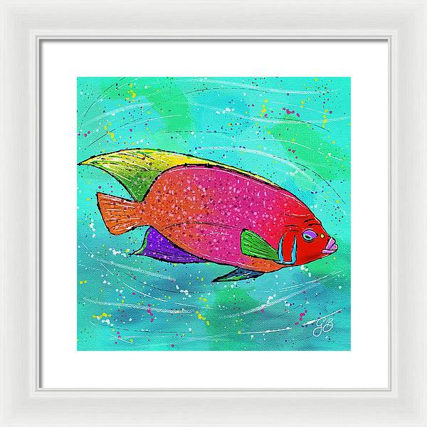 Pink Fish Celebration - Framed Print