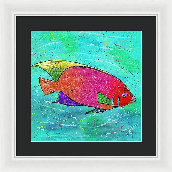 Pink Fish Celebration - Framed Print