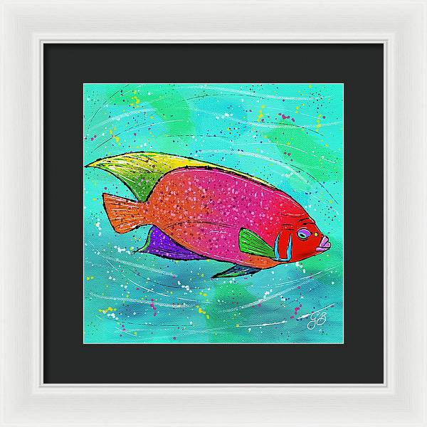 Pink Fish Celebration - Framed Print