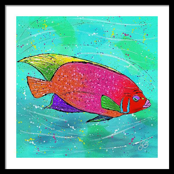 Pink Fish Celebration - Framed Print