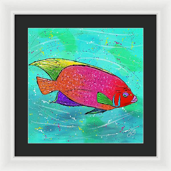 Pink Fish Celebration - Framed Print