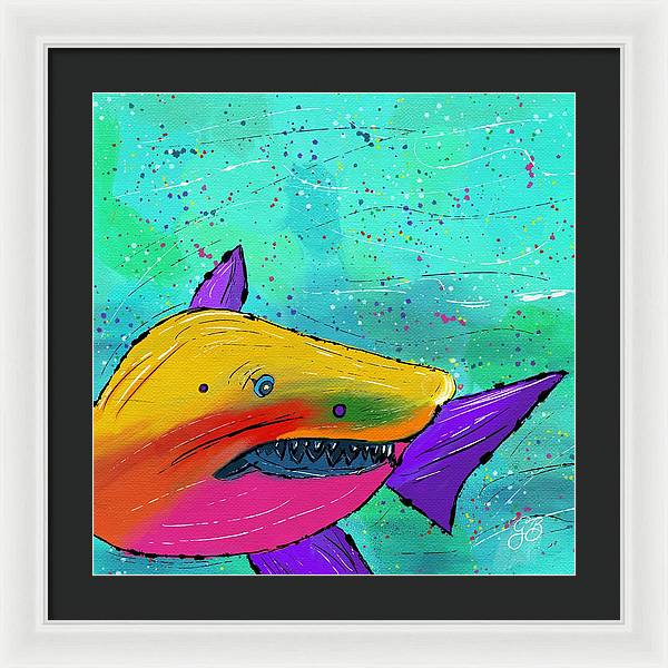 Shark Celebration - Framed Print