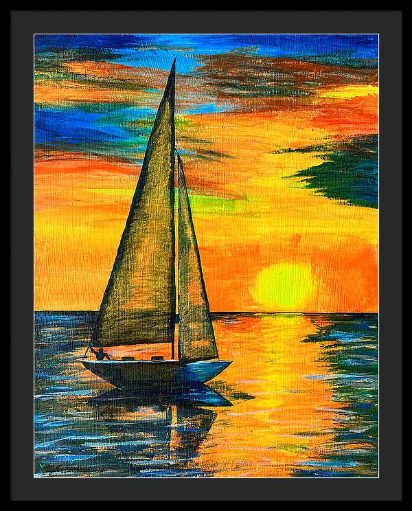 Sunset Sail - Framed Print