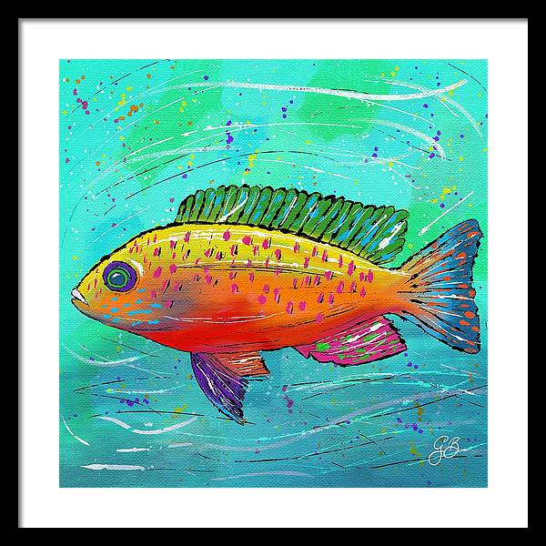 Yellow Fish Celebration - Framed Print