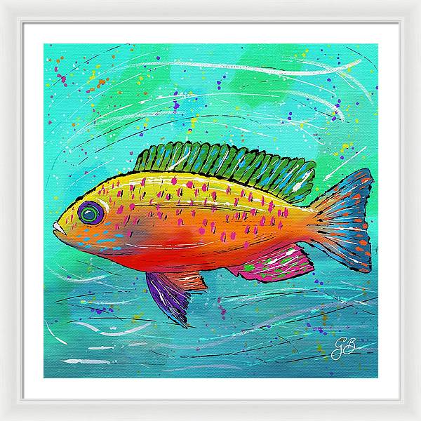 Yellow Fish Celebration - Framed Print