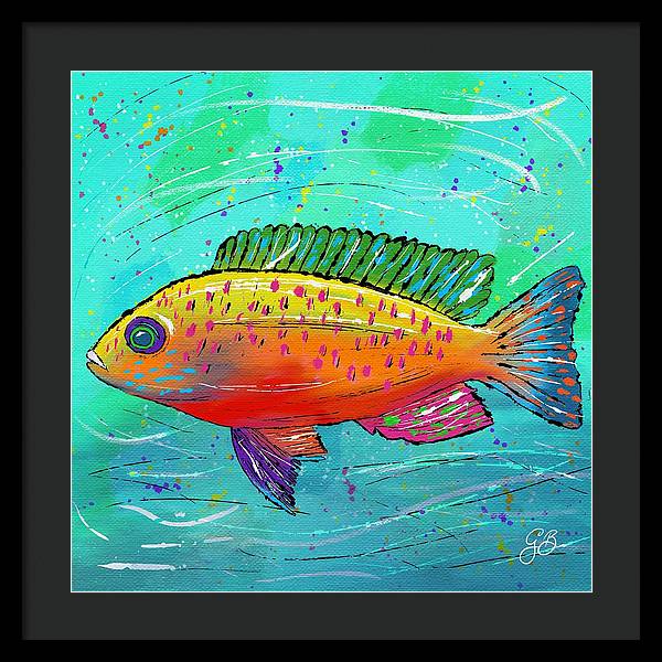 Yellow Fish Celebration - Framed Print